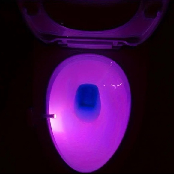 1pc Motion Sensor Toilet Night Light, 8-Color LED Bowl Light - Picture 7 of 8